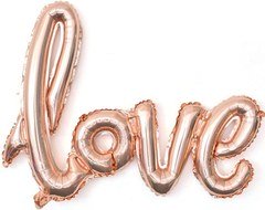 Надпись "Любовь" (LOVE) - 104 см. Розовое золото.