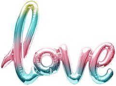 Надпись "Любовь" (LOVE) - 102 см. Нежная радуга. Градиент.