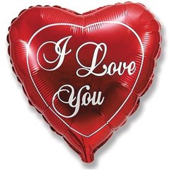 Фольгированное сердце "Я тебя люблю" (I love you)
