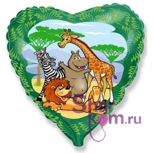 Фольгированное сердце "Африка"