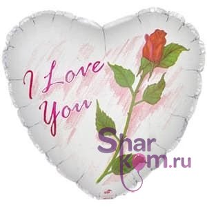 Фольгированное сердце "Роза"