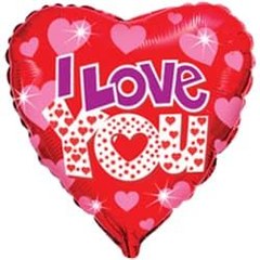 Фольгированное сердце "Я тебя люблю" (I love you)