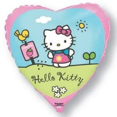 Фольгированное сердце "Хеллоу Китти" (Hello Kitty)