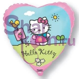 Фольгированное сердце "Hello Kitty"