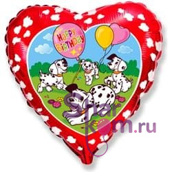 Фольгированное сердце "Далматинцы"
