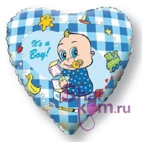 Фольгированное сердце "Я родился"