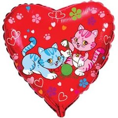 Фольгированное сердце "Котята"