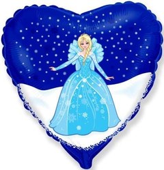 Фольгированное сердце "Снежная королева"
