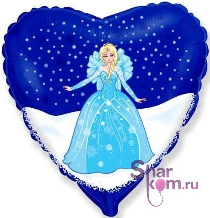 Фольгированное сердце "Снежная королева"