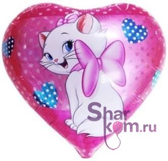 Фольгированное сердце "Кошечка"