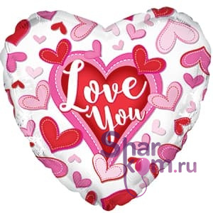 Фольгированное сердце "Я тебя люблю" (I love you)