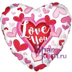 Фольгированное сердце "Я тебя люблю" (I love you)