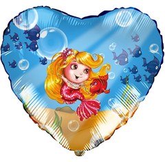 Фольгированное сердце "Русалочка"