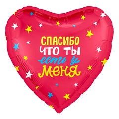 Фольгированное сердце "Спасибо что ты есть у меня"