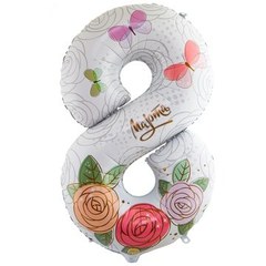 Цифра 8 "на 8 Марта" с розами