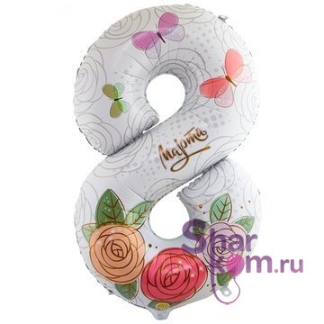 Цифра 8 "на 8 Марта" с розами