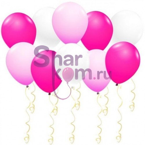 Шары под потолок "Розовые, фуше и белые"
