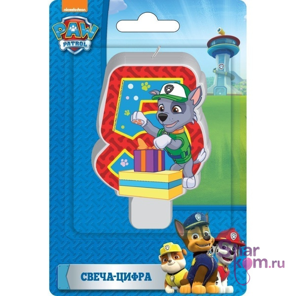 Свеча "5" Щенячий патруль