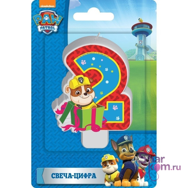 Свеча "2" Щенячий патруль