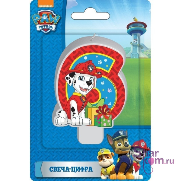 Свеча "6" Щенячий патруль
