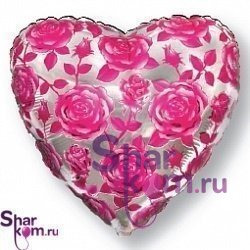 Фольгированное сердце "Розы"