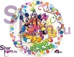 Фольгированный Круг "Happy Birthday" Disney