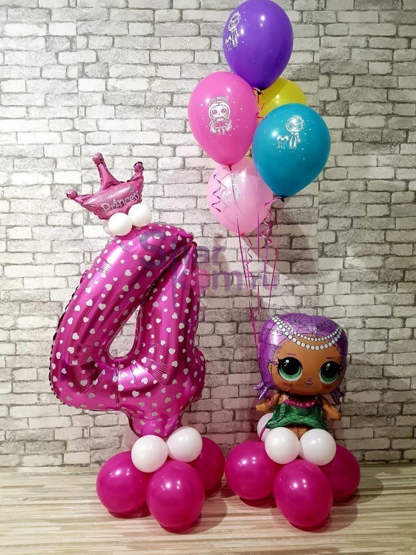 Композиция из шаров "Куклы LOL, принцессы"