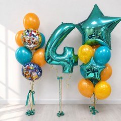 Композиция из шаров "Три кота" тиффани