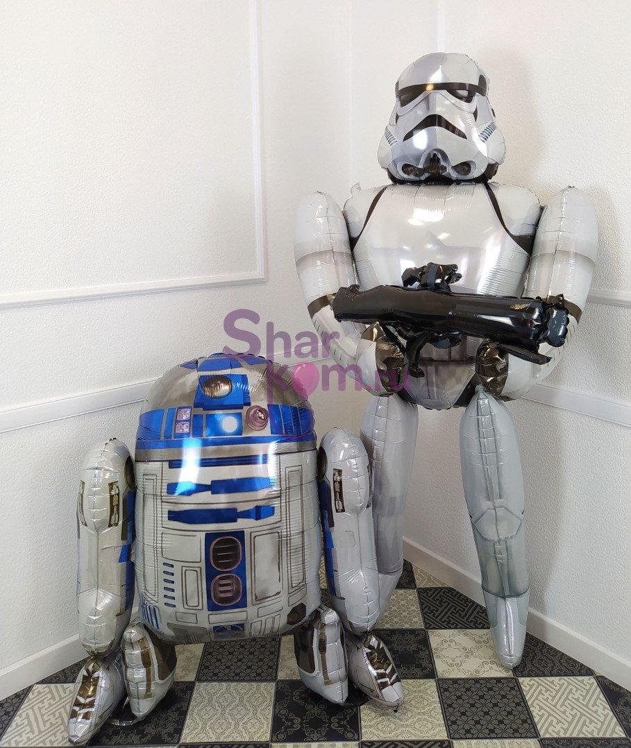 Композиция из шаров "Штурмовик и R2-D2"