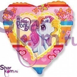 Фольгированное сердце "My little Pony"