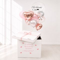 Коробка с шарами Сюрприз "С днём Рождения,доченька"