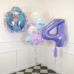 Композиция из шаров "Холодное сердце" Сирень