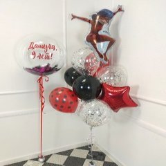 Композиция из шаров "Леди Баг,с праздником!"