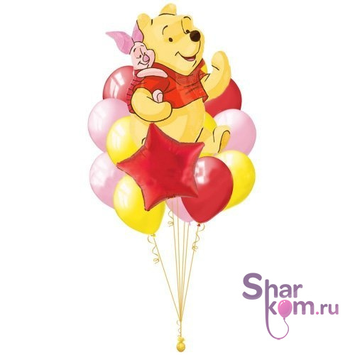 Композиция из шаров "Винни Пух"