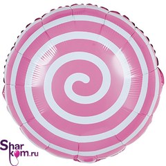 Фольгированный Круг "Розовая Конфета"