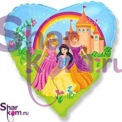 Фольгированное сердце "Принцессы" Disney