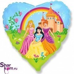 Фольгированное сердце "Принцессы" Дисней (Disney)