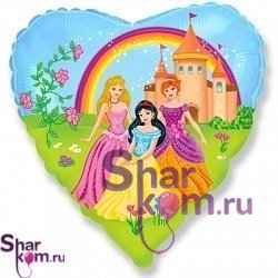 Фольгированное сердце "Принцессы" Дисней (Disney)
