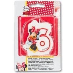 Свеча "6" Микки, белая, 6 см.