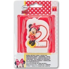 Свеча "2" Весёлая Микки, красная, 6 см.