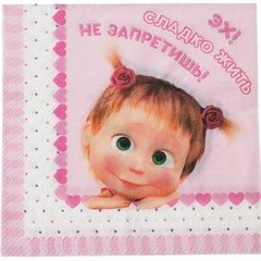 Салфетки "Маша и Медведь" 12 шт.