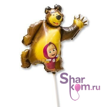 Фольгированная Мини-фигура "Привет,Маша и Медведь"