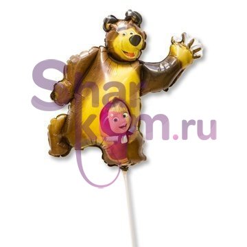 Фольгированная Мини-фигура "Привет,Маша и Медведь"