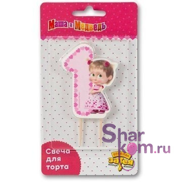 Свеча "1" Маша и Медведь