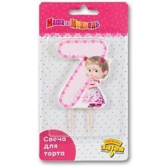 Свеча "7" Маша и Медведь