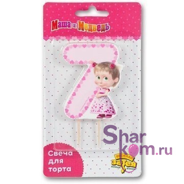 Свеча "7" Маша и Медведь