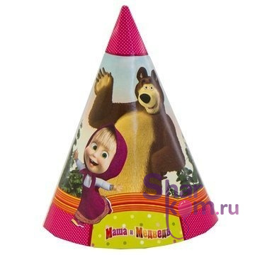 Колпачки "Весёлые Маша и Медведь" 6 шт.