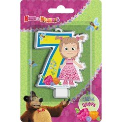 Свеча "7" Маша и Медведь поздравляют!