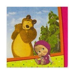Салфетки "Радостные Маша и Медведь" 12 шт.