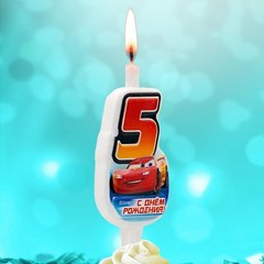 Свеча "5" Тачки, 10 см.